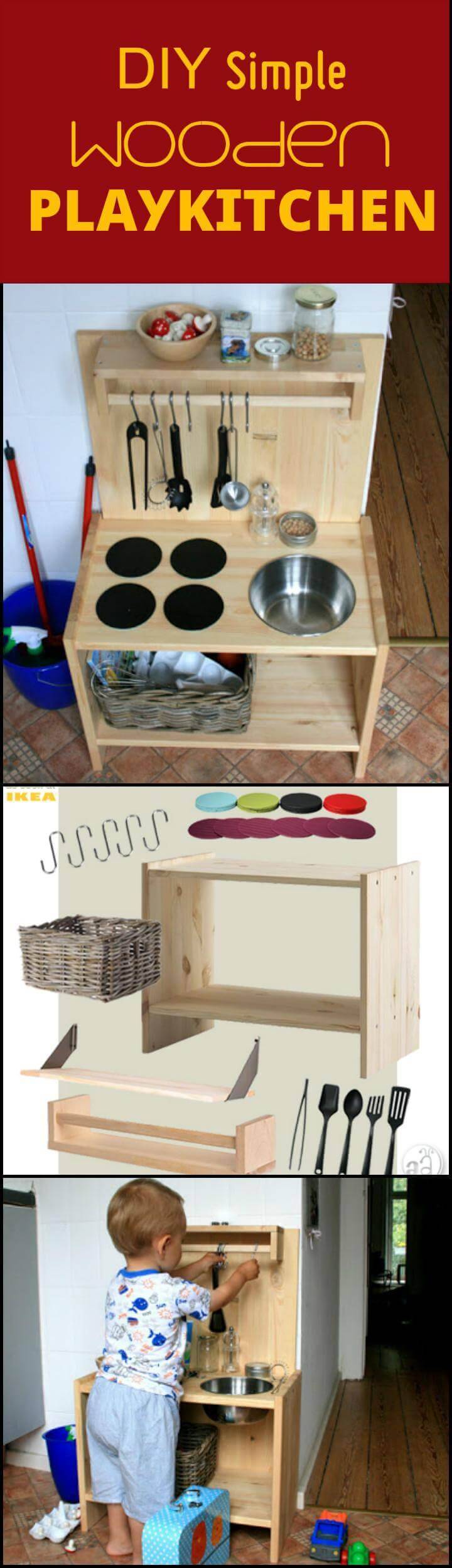 DIY beautiful wooden play kitchen